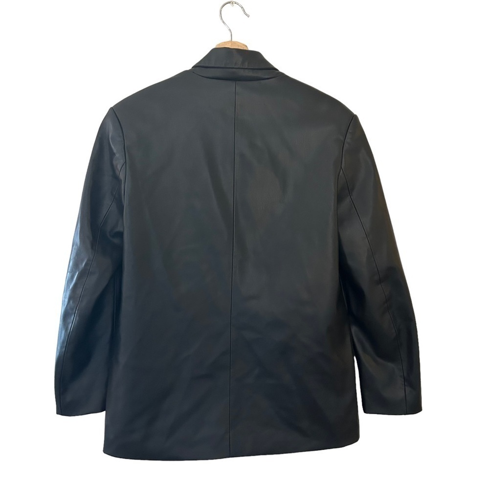Zara Jacket Black Size XS Vegan Leather Oversized - Picture 4 of 7